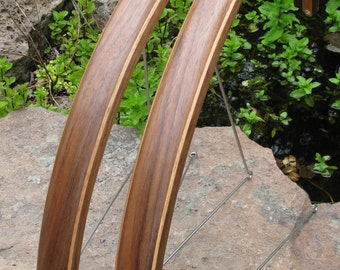 Hand made Walnut wood bicycle fenders.  Fully shaped for maximum water shedding and finished with marine polyureythane.