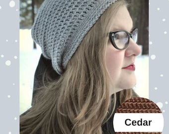 Cedar Brown Slouchy Hat, Unisex Hat, Cedar Slouchy Hat, Brown Slouchy Beanie, Hipster Slouch Hat, Baggy Hat, Ready To Ship