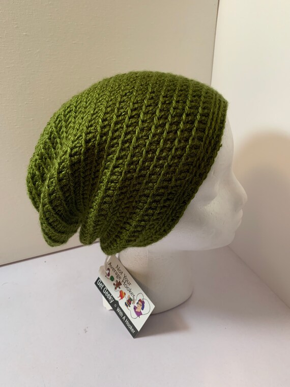 Olive Green Slouchy Hat Unisex Slouchy 