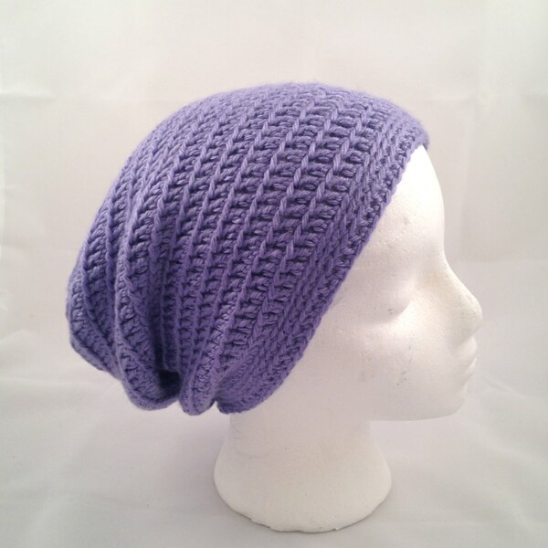 KOSTENLOSER VERSAND Häkeln Slouchy Hut, Damenmütze, Herrenmütze, Slouchy Hut, Lila Lila Slouchy Beanie, Hipster Slouch Hut, Baggy Hut, bereit für S