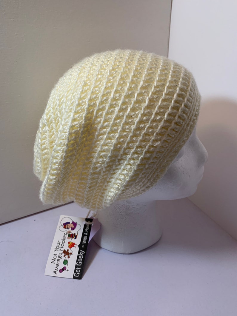 Cream Slouchy Hat Unisex Beanie Cream 
