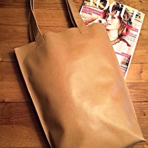 Brown Pattern Leather Tote Bag