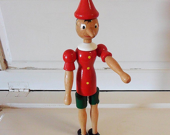 Vintage French Wooden 'janod' Jointed Pinocchio Toy Etsy