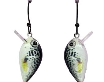 Black and Yellow Crappie Lure Earrings
