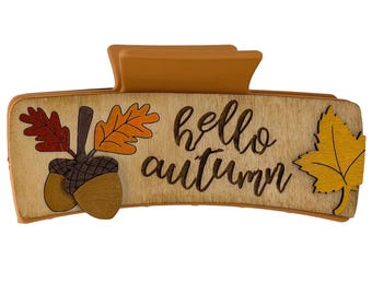 Hello Autumn Handpainted Hairclip