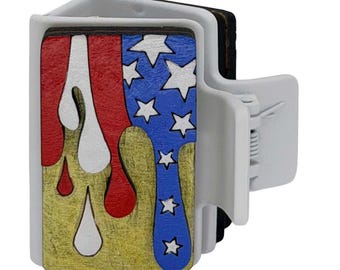 American Flag Hand Painted Claw Clip 2"