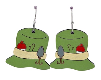 Fishing Hat Dangle Earrings