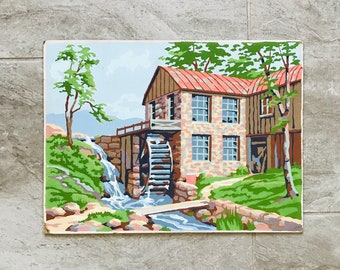 Paint by Number, Waterwheel Grist Mill Barn 16 by 12 Inches, Paint by Number, Great Condition