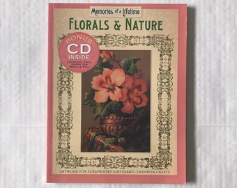 Vintage Floral & Nature Soft Cover Book with CD, Designs and Illustration, circa 2005 Sterling Publishing