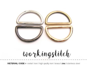 4pcs 1-1.5 inch ZINC Alloy D-ring Finding for Purse Ring, Clasps Hook Ring / High Quality