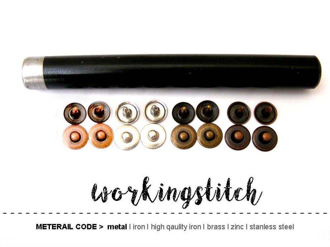 Tool Setter With Washable 50 Sets 9.5mm BRASS Jean Rivet Rapid Etsy