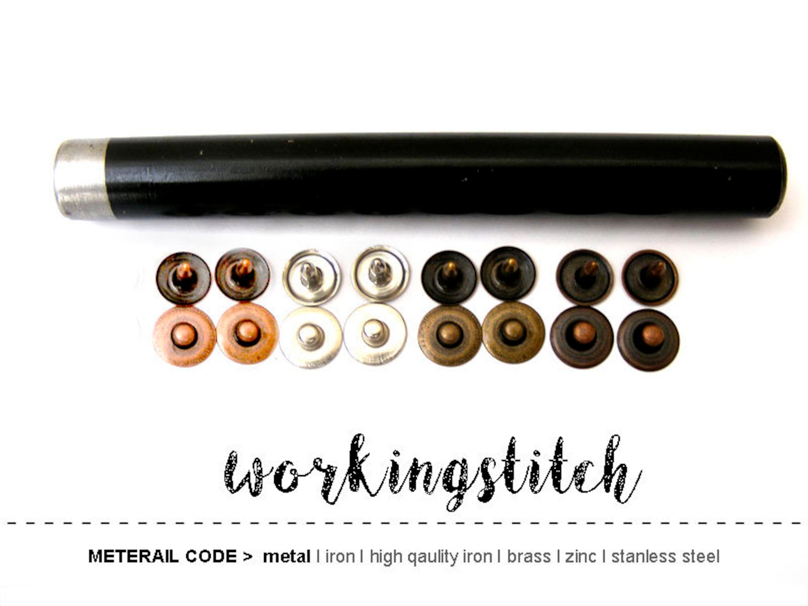 Tool Setter With Washable 50 Sets 9.5mm BRASS Jean Rivet Rapid Etsy