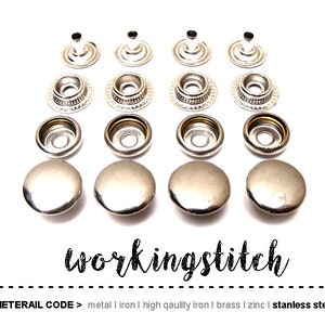 STAINLESS STEEL / 20sets 12.5mm, 15mm SNAPS Fasteners Press Stud Poppers Ring Socket
