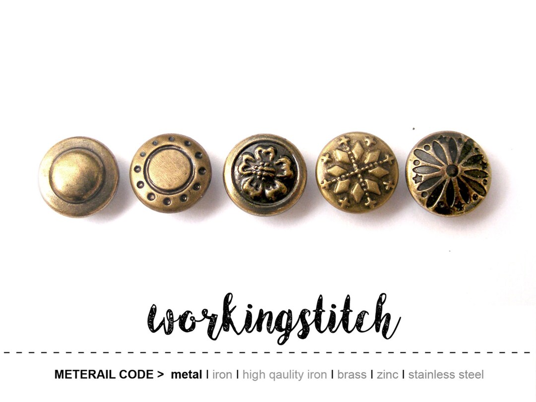100pcs VINTAGE Pattern Studs Rivets Nail Heads for Leathercrafts - Etsy
