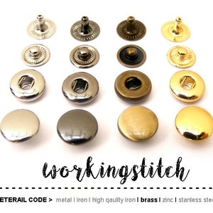BRASS / 50sets mix size SNAPS Spring Press Stud Poppers Ring Socket