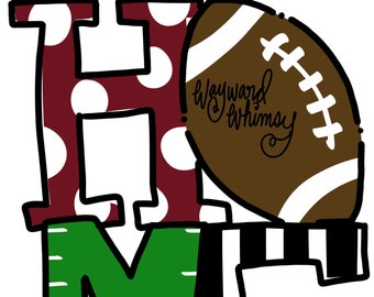 Football HOME Door Hanger downloadable file printable template