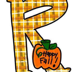 Letter R With Pumpkin Fall/thanksgiving/halloween- Whimsical Font Door ...