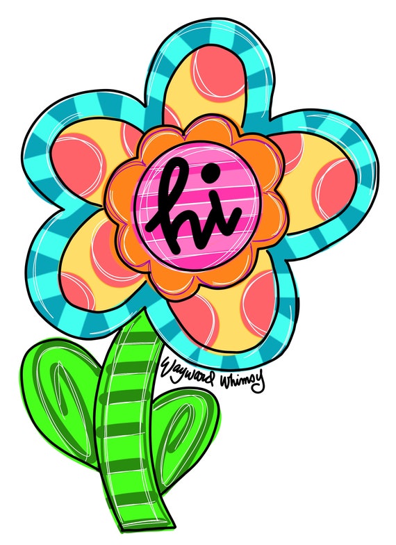 flower with stem door hanger downloadable file printable etsy ireland
