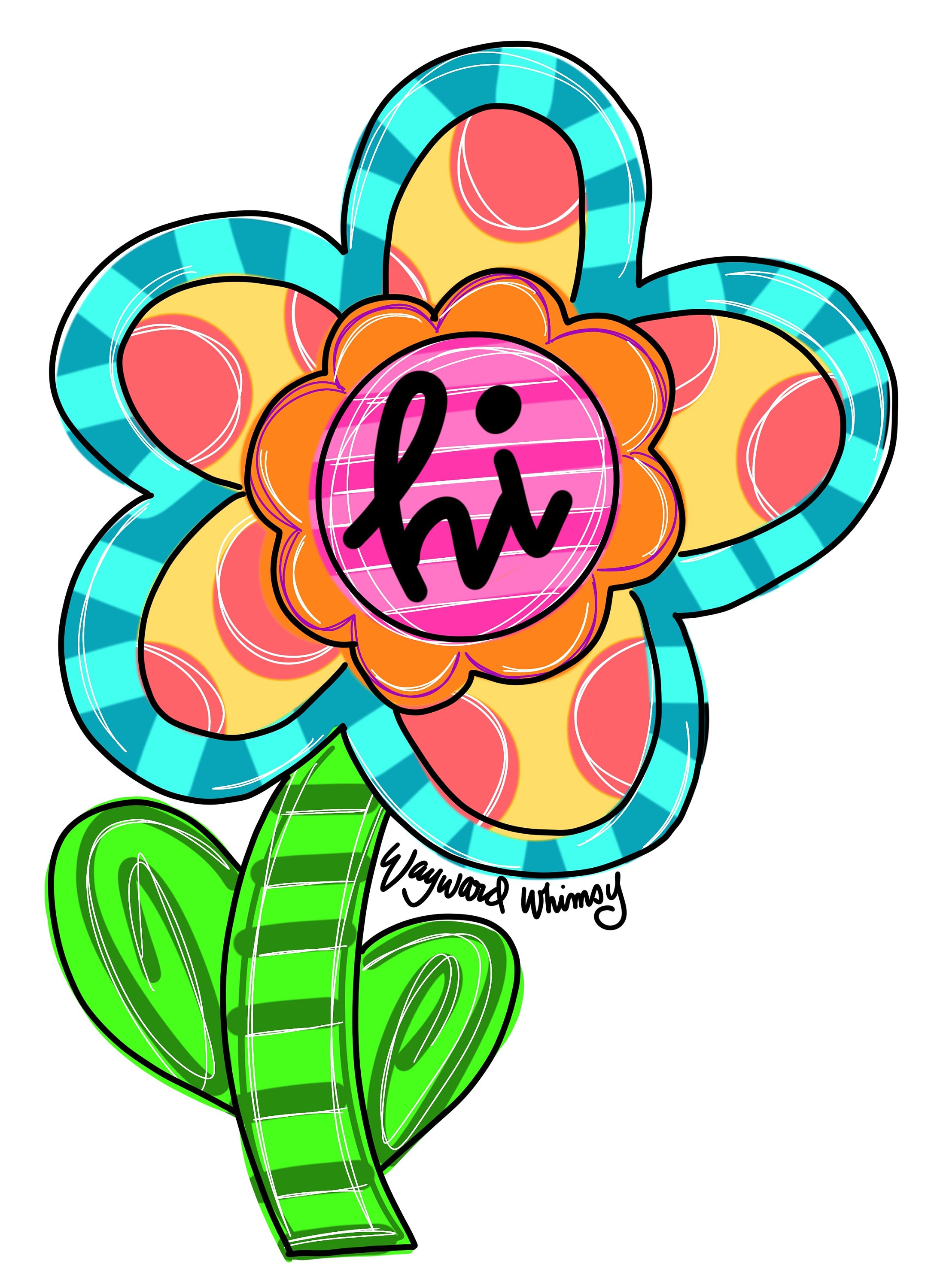 Flower With Stem Door Hanger Downloadable File Printable - Etsy