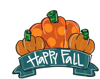 Triple Pumpkin Fall or Halloween Door Hanger downloadable file printable template
