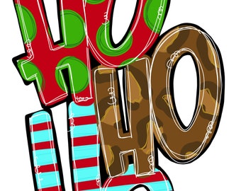 HO HO HO Door Hanger downloadable file printable template