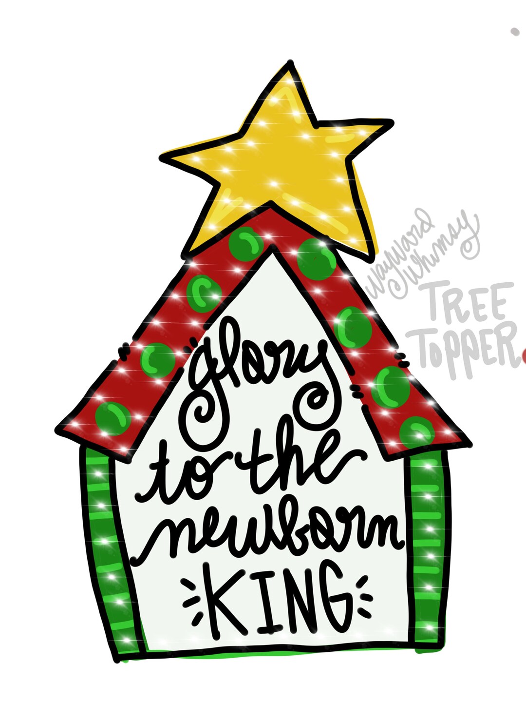 Tree Topper Sign Printed Tree Topper Template Manger Downloadable File Printable Template - Etsy