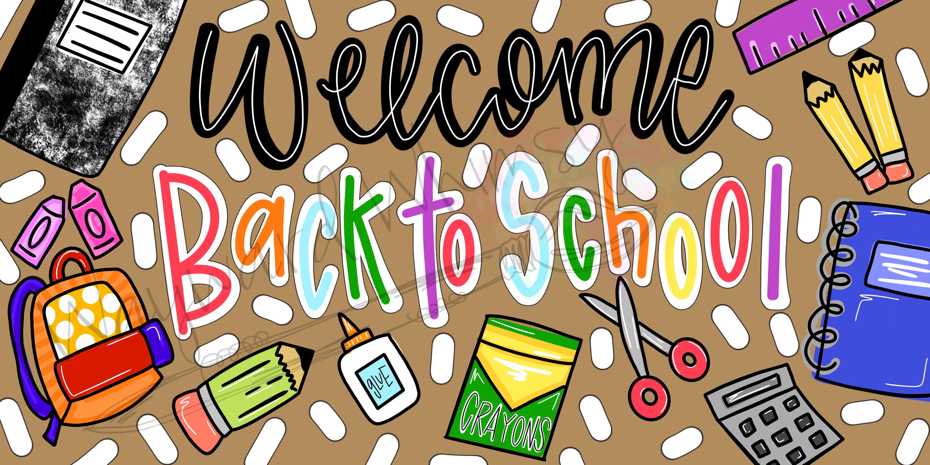 Welcome back to school - brown craft paper downloadable file design template
