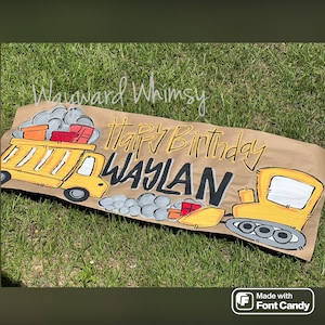 Hand painted custom party banner- Birthday Banner- Kraft paper banner- party decor- party sign- backdrop