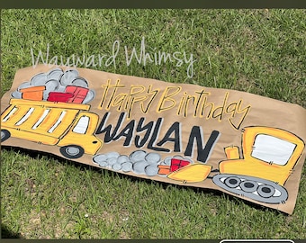 Hand painted custom party banner- Birthday Banner- Kraft paper banner- party decor- party sign- backdrop