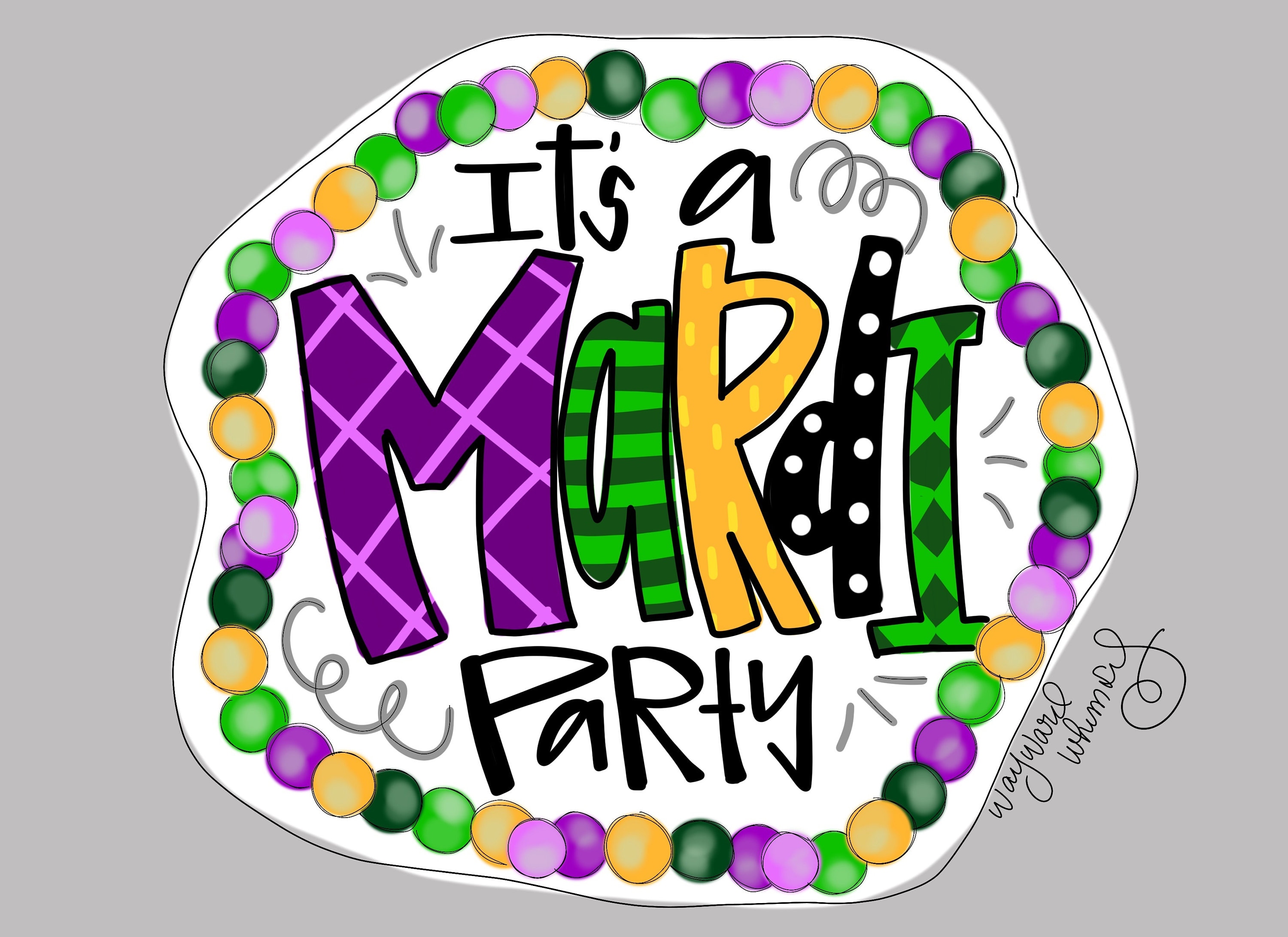 31 Festive Mardi Gras Crafts for Kids 15 Mardi Gras Mardi Party Door Hanger downloadable file printable template