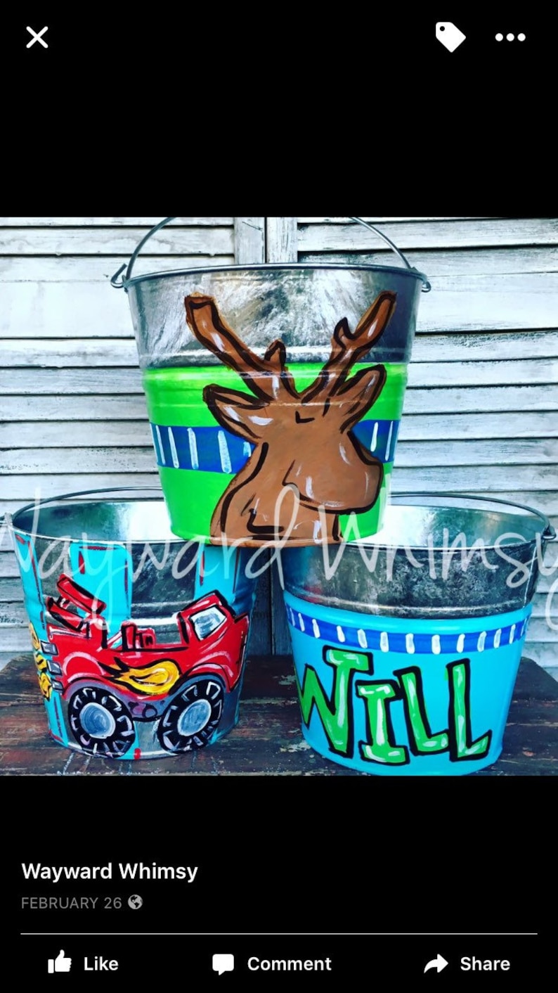 Personalized galvanized bucket Pails Etsy