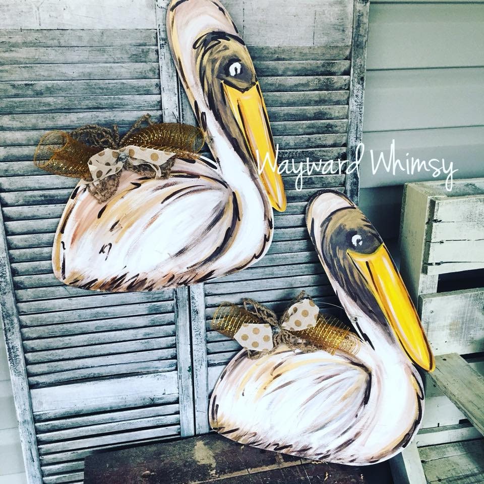 Pelican Wood Cut Out Door Hanger - Etsy