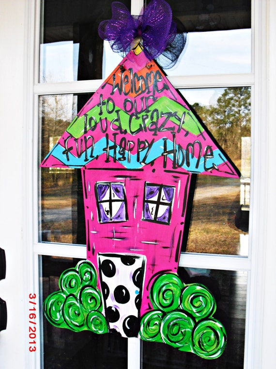 HOUSE SHAPE Wood Cut Out Door Hanger | Etsy