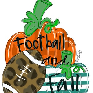 Football and Fall Door Hanger downloadable file printable template