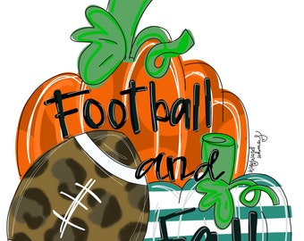 Football and Fall Door Hanger downloadable file printable template