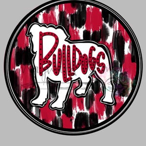 Modello scaricabile e stampabile per appendino da porta con bulldog da football