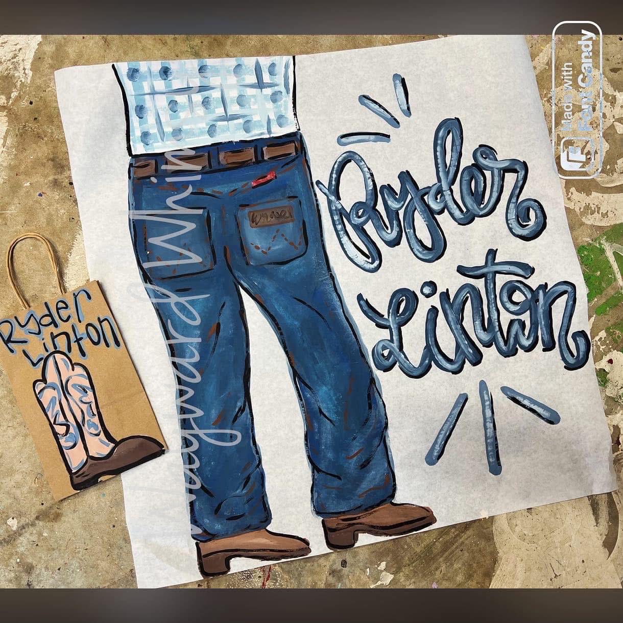 Hand Painted Custom First Rodeo Theme Birthday Banner- Kraft Paper ...