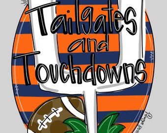 Touchdown and Tailgates Field Goal post Door Hanger downloadable file printable template