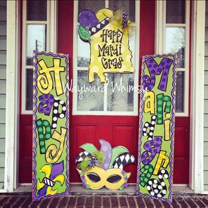 4 ft tall Mardi Gras porch sign- you specify art