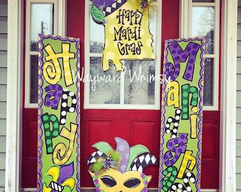 4 ft tall Mardi Gras porch sign- you specify art