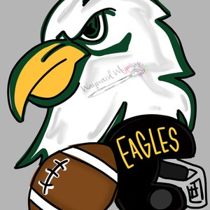 EAgle Football Mascot Door Hanger downloadable file printable template
