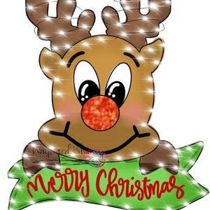 Tree Topper Template Christmas Reindeer downloadable file printable template