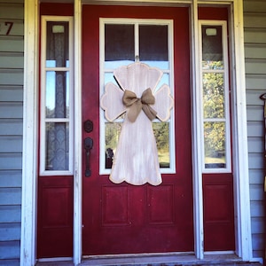 Oversized 40” CROSS distressed rustic Wood Cut Out Door Hanger