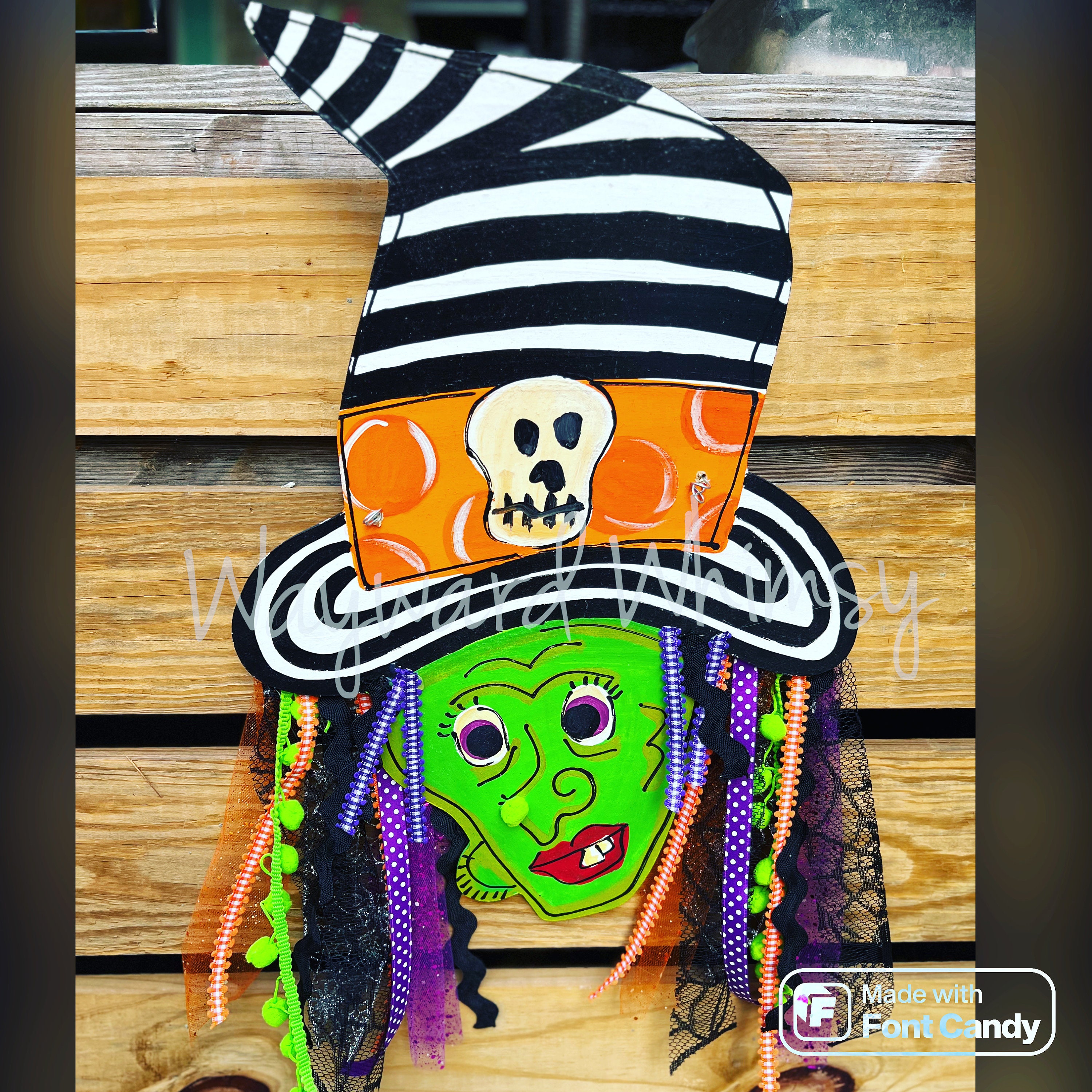 ✝︎ ✝︎ ✝︎ 個性的　パンダベア　ヴィンテージ ベア︎ ハロウィン　✝︎ ✝︎ ✝︎ Witch Halloween - Ribbon Hair Wooden Door Hanger - Etsy