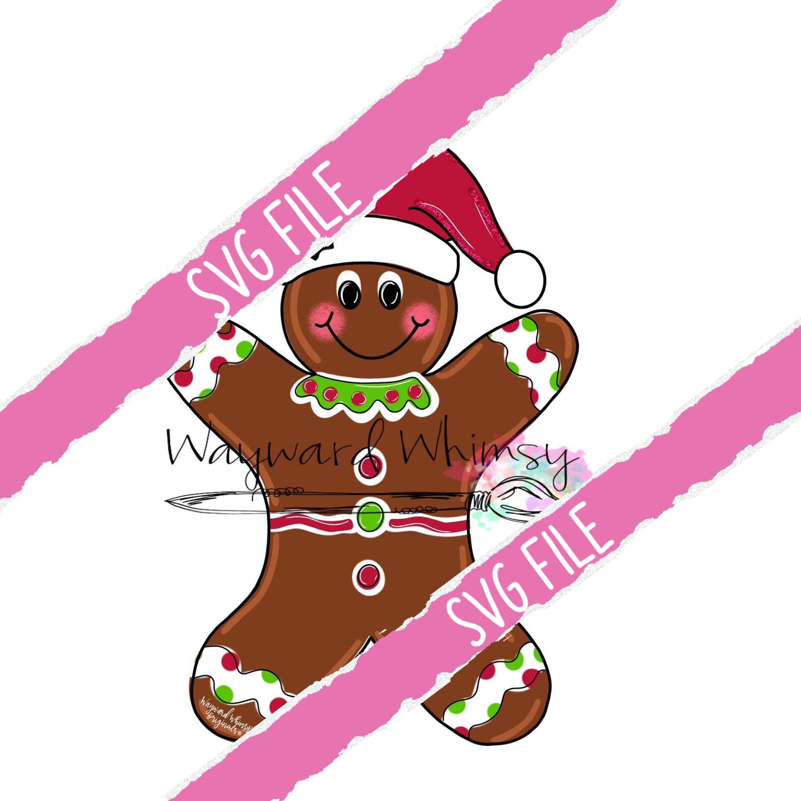 SVG Gingerbread Man Christmas Door Hanger Downloadable File - Etsy