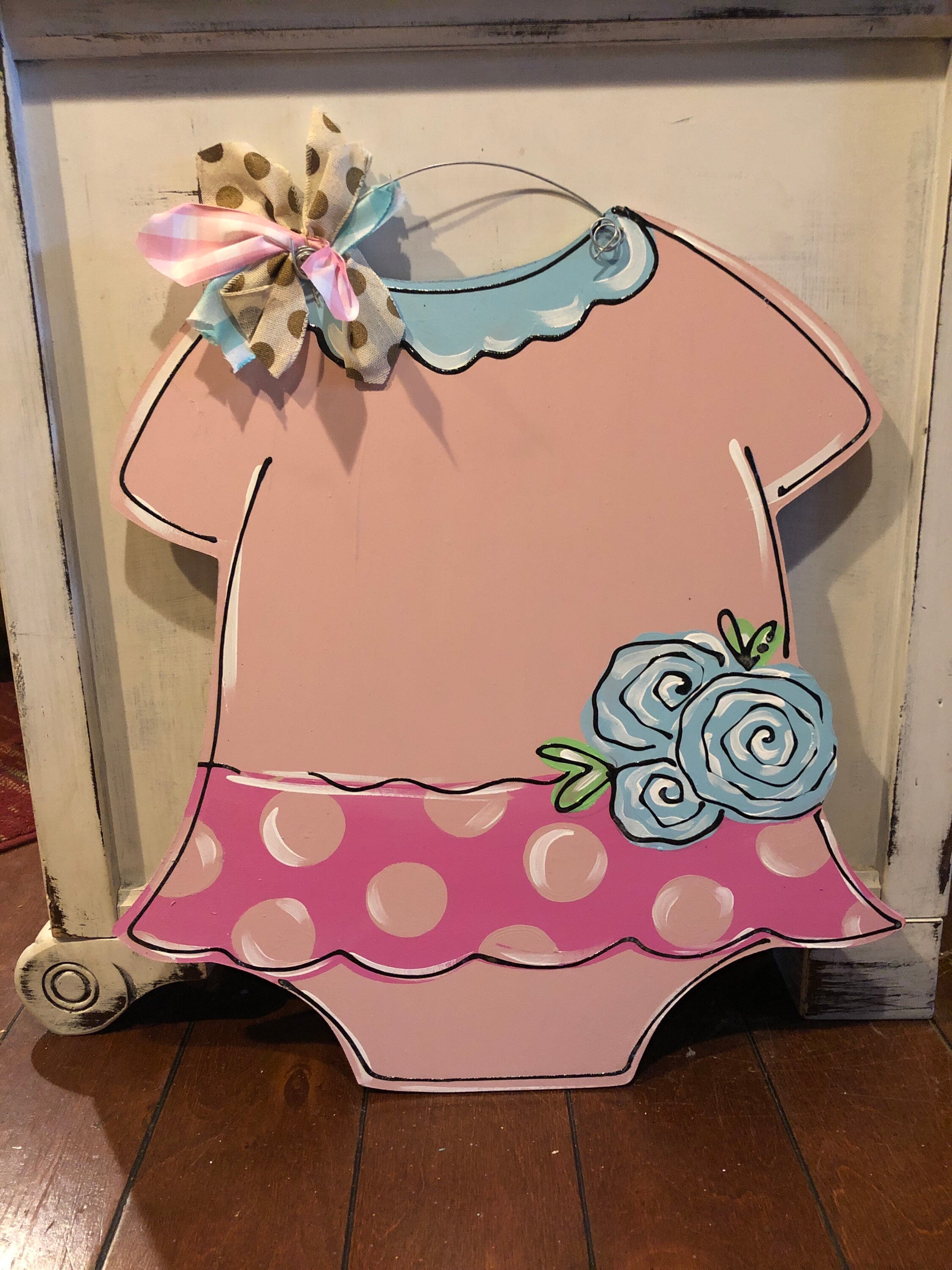Baby Girl can personalize door hanger READY TO SHIP Etsy