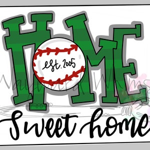Baseball Softball Home Sweet Home  Door Hanger downloadable file printable template