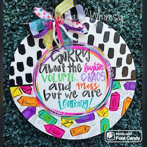 Abstract Wooden teacher Cut Out Door Hanger