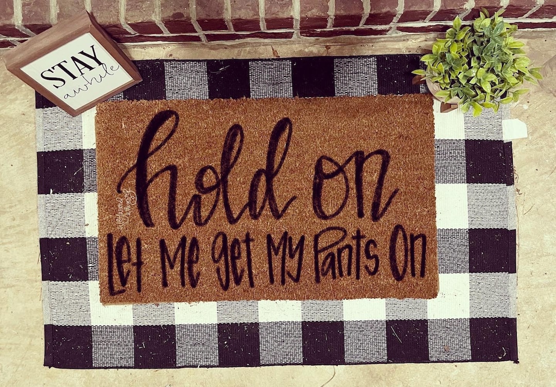 Handlettered Coir Doormat- Custom with your name or wording 30x17- single color