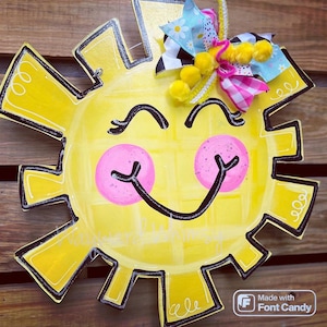 Happy SUNSHINE Happy Wooden Door Hanger-  door sign